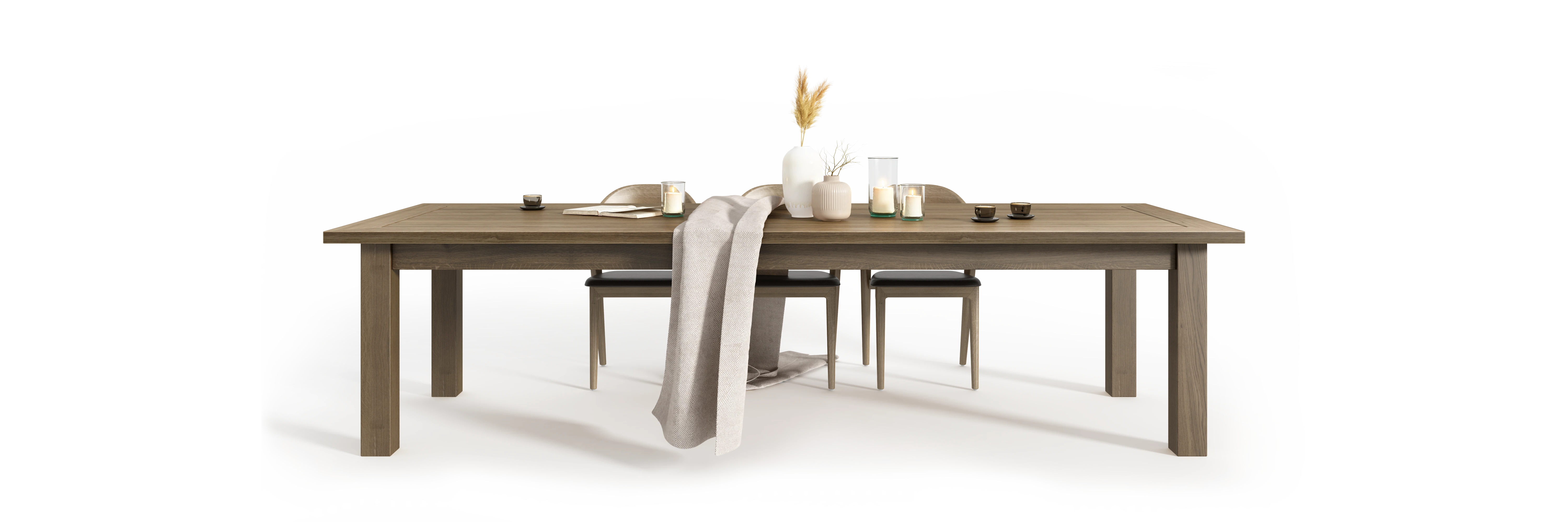 Meble z drewna litego we wnętrzu